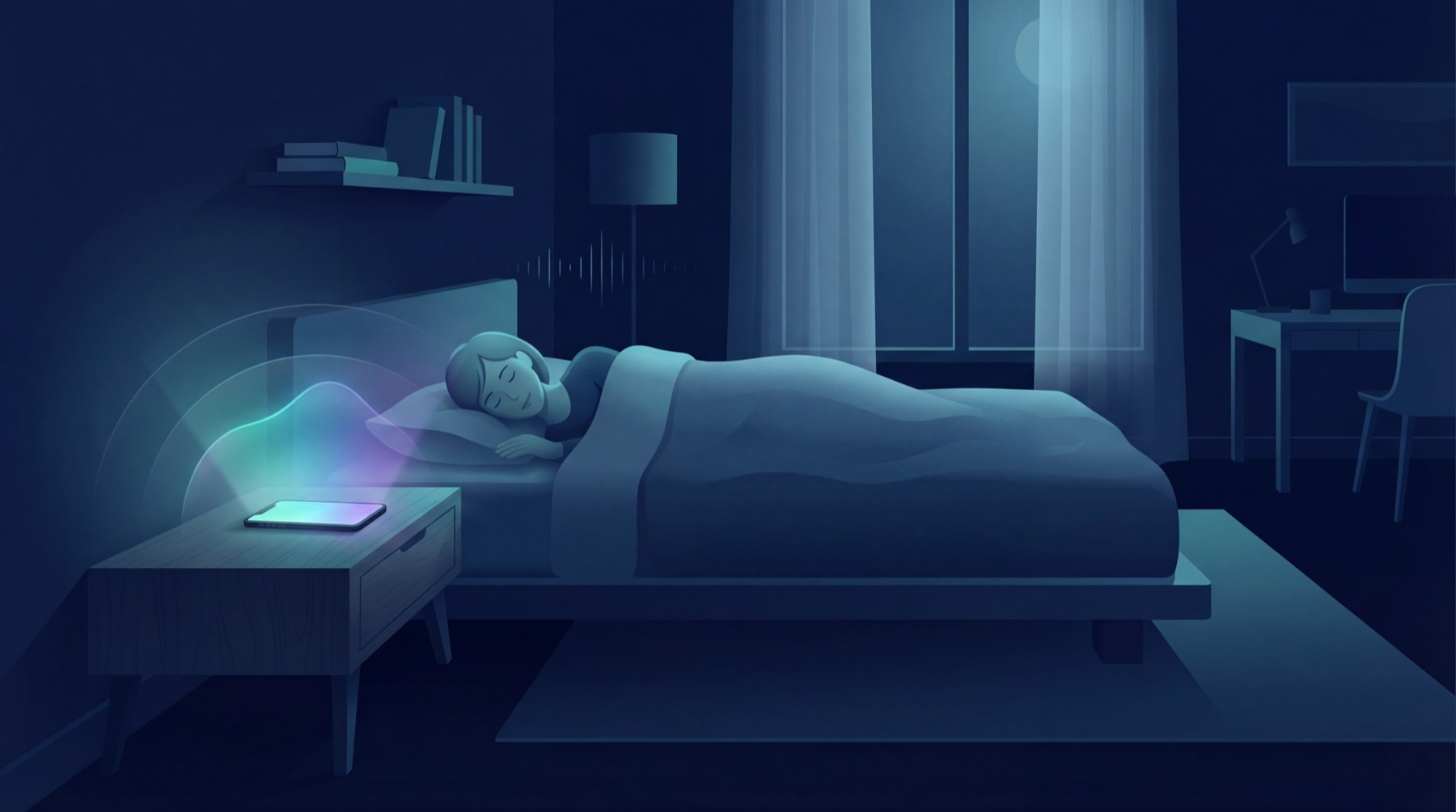 A quiet bedroom at night