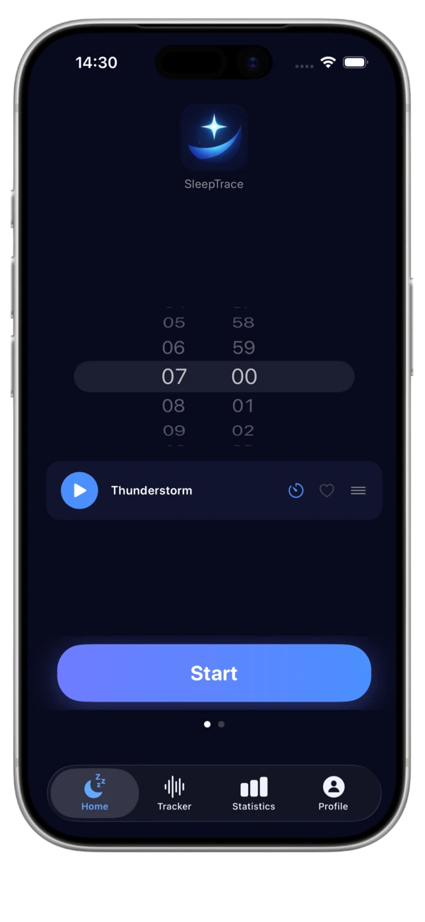 Smart Alarm wheel set to wake between sleep phases